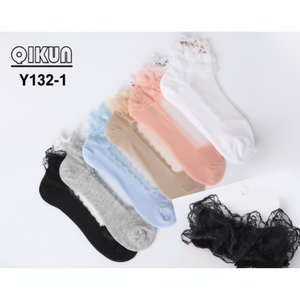 Calcetines tobilleros/tripulantes transpirables con estampado de Jacquard para mujer, Material de Spandex para diabéticos, logotipo personalizado, bolso de dibujos animados para verano/invierno - Product Image 1