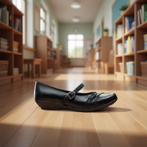 Picolina Scarpe basse da scuola in pelle da donna con punta tonda e chiusura con fibbia, comode, taglia adulto 1604 - Product Image 2