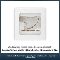 Vente directe usine – Grattoir facial en forme de cœur en pierre de jade Xiuyu Fengyu verte naturelle, petit, en forme de corne de bœuf, avec double tête à rouleaux aiguille