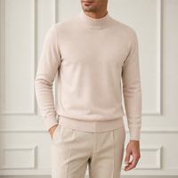 Old Money Herren Baumwoll-Acryl-Mischung Pullover Thermischer Rollkragenpullover Einfarbig Klassische Passform Gerippte Bündchen Saum Direkt vom Hersteller Kundenspezifisches OEM
