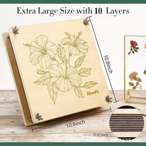 Kit d'art floral en bois Aboofx 12x12 pouces avec outils pour la préservation des fleurs séchées et la création artisanale - Product Image 4