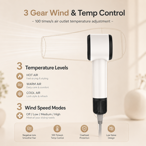 <span class=keywords><strong>Secador</strong></span> <span class=keywords><strong>de</strong></span> <span class=keywords><strong>Pelo</strong></span> Iónico Profesional Eléctrico, Portátil, Ligero, <span class=keywords><strong>de</strong></span> Alta Velocidad, con Tecnología <span class=keywords><strong>de</strong></span> Iones Negativos, para el Cuidado del Cabello - Product Image 5