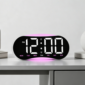 Reloj de Pared <span class=keywords><strong>Digital</strong></span> LED de 10 Pulgadas con Pantalla Grande y Luz Ambiental, Reloj de Escritorio Inteligente para Dormitorio, Hogar y Oficina - Product Image 1