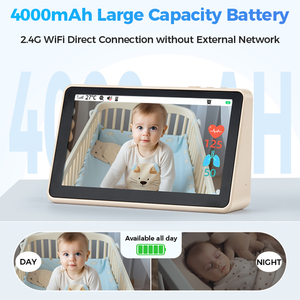 Moniteur <span class=keywords><strong>Bébé</strong></span> Intelligent à Radar IA avec Alerte <span class=keywords><strong>de</strong></span> Sortie et <span class=keywords><strong>de</strong></span> Pleurs, Suivi du Sommeil, Vidéo 1080P 7 Pouces, Moniteur <span class=keywords><strong>de</strong></span> Battements <span class=keywords><strong>de</strong></span> Cœur et <span class=keywords><strong>de</strong></span> Respiration du <span class=keywords><strong>Bébé</strong></span> - Product Image 4
