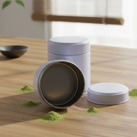 Boîte en métal hermétique de qualité alimentaire pour matcha, personnalisable, ronde, petite, pour le stockage du thé et de la poudre de matcha, vente en gros