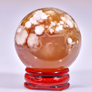 Healing Quartz Crystal Ball Pink <strong>Chakra</strong> Agate <strong>Stone</strong> Crafts Natural Gravel Cherry Blossom Design <strong>Engraved</strong> Sphere Love Craftwork - Product Image 6