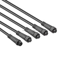 Connecteur de câble adaptateur étanche M10 IP67 à 2 broches, longueur personnalisée, boîtier en aluminium et PVC, 5A, fils en cuivre mâle/femelle, connexions de fils