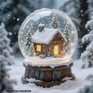 Evento natalizio casa invernale ornamento di vetro Santa sfera di cristallo sfera di neve resina regalo di Natale per bambini - Product Image 2