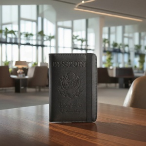 Customized Aluminum Fashion Travel Passport Cover Embossed Logo Printing RFID Blocking Card Wallet Holder - Product Image 1