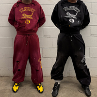 Fabricants de survêtements de haute qualité, ensemble de survêtement surdimensionné, sweat-shirt et pantalon de jogging personnalisés, ensemble décontracté pour hommes