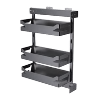 Panier coulissant latéral moderne en acier inoxydable pour usage hôtelier, rangement pour armoire de cuisine