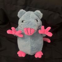 Peluche de rat gris super douce et mignonne avec des pattes roses et une forme 3D, animal en peluche de haute qualité, plusieurs tailles pour enfants et adultes