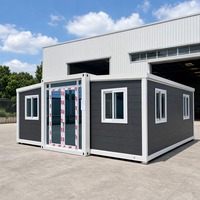 Maison conteneur pliable OEM personnalisée 3-en-1 extensible de 10, 15 ou 20 pieds avec toilettes, cuisine et chambre de luxe