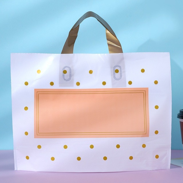 PE Plastic Shopping Boutique Bags Retail Merchandise Bags Bulk with Handles Reusable Clothing Bag for Customers Party Fovor