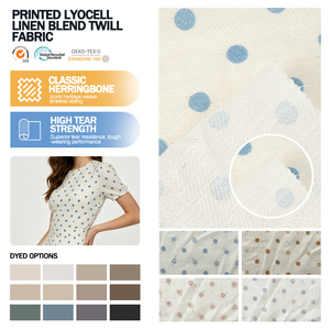 Tissu sergé imprimé en chevrons de qualité supérieure en Lyocell, Viscose, Nylon et Lin, tissé texturé pour chemises et robes pour hommes, vente en gros - Product Image 1