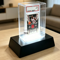 Présentoir de bureau TCG avec éclairage LED pour cartes gradées, support en acrylique pour collection de cartes de sport et Pokémon