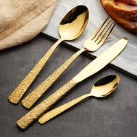 Accessoires de service Vaisselle rétro Vente en gros Table à manger Ensemble de couverts personnalisés en acier inoxydable doré