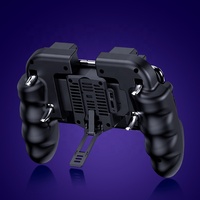 Manette de jeu mobile sans fil 2,4 GHz à six doigts améliorée avec ventilateur de refroidissement et support de téléphone H9 pour iOS/Android