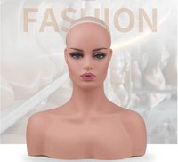 Présentoir de Mannequin Femme en PVC pour Perruques, Maquillage et Coiffure – Vente en Gros