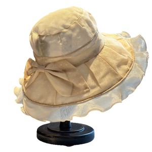Chapeau large à la mode pour femme avec nœud, chapeau de pêcheur pour femme, chapeau de soleil à large bord avec dentelle, chapeau pare-soleil - Product Image 1
