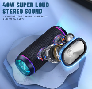 Ohayo <span class=keywords><strong>X3</strong></span> 40W Không Dây <span class=keywords><strong>Bluetooth</strong></span> Loa Không Dây Đầy Màu Sắc Đèn Vải USB TF AUX Loa Siêu Trầm Ngoài Trời Di Động <span class=keywords><strong>Mini</strong></span> Loa - Product Image 6