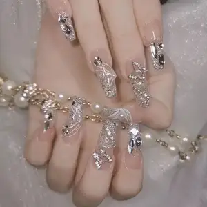 Custom Wholesale European Style ABS Material Hand-made Advanced Press-on Nails
