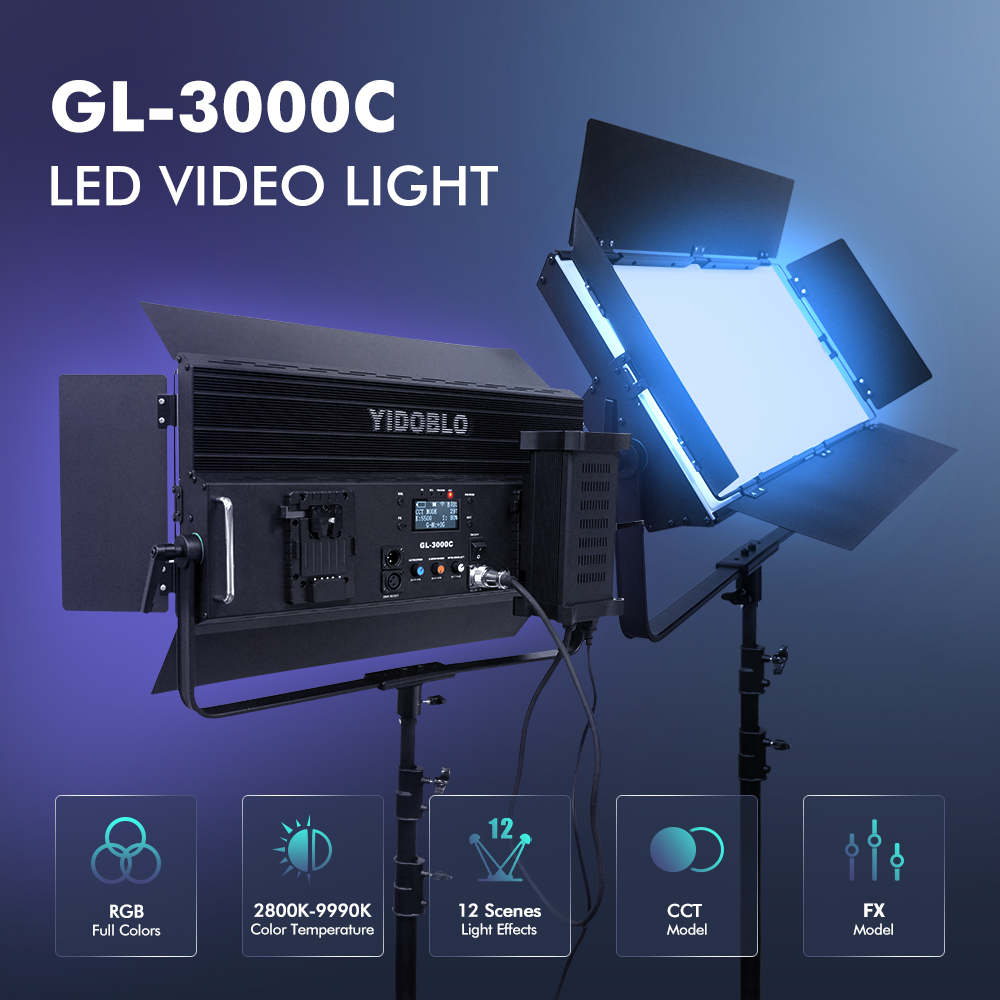 High brightness 300w led studio lights photography RGB 9990k wireless dmx control thin panel lamp DC 56V stage flashing light
