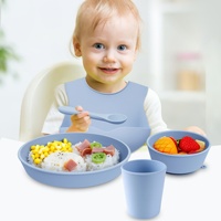 Ensemble de bols en silicone pour enfants avec ventouse puissante, design minimaliste, vaisselle pour repas d'enfants