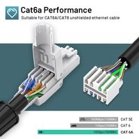 Connecteur RJ45 WODEXUN, connecteur modulaire sans outil, connecteur Cat6 Cat6a 8P8C plaqué or, connecteur de câble réseau 8 ports