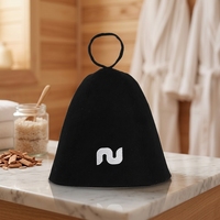 Chapeau de sauna en feutre unisexe personnalisé avec logo couleur, en laine mérinos naturelle et biologique, résistant à la chaleur, pour spa et hammam