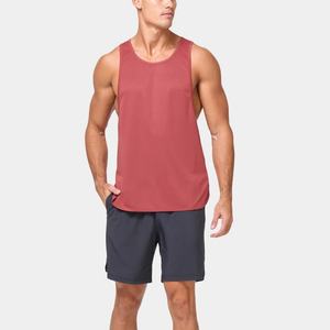 Wholesale <b>Men's</b> Fitness Tank Top Red Round Collar Workout Tank Tops <b>Gym</b> <b>Vest</b> Customized Logo Running Singlets <b>Vest</b> for <b>Men</b> - Product Image 3