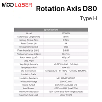 Cloudrat D80 Rotary Type H 9X Slowdown Rotary pour le marquage laser à fibre