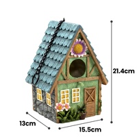 Décoration de jardin de cour, nichoir à oiseaux de style américain sur le thème du perroquet, nid suspendu pour l'hiver, artisanat en résine