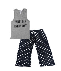 Indumenti da notte da donna 2 pezzi estivi graziosi gilet senza maniche a coste con pantaloni lunghi in pile di corallo Set di pigiama da donna - Product Image 1