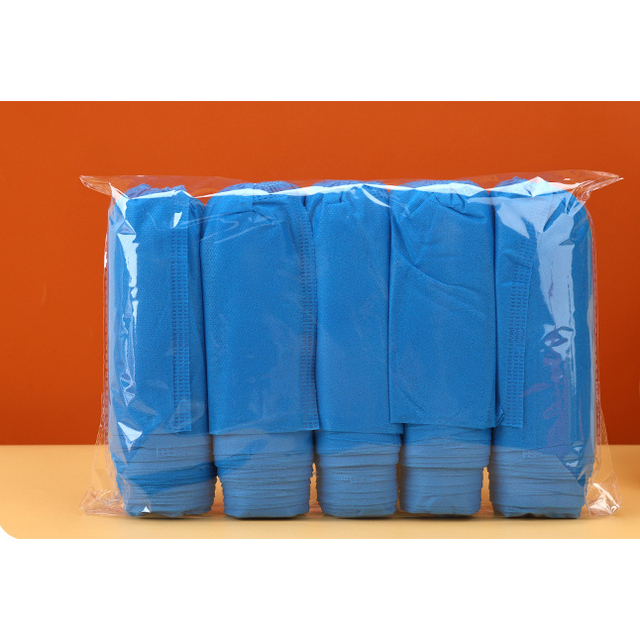 Blue White Nonwoven PP Anti Slip Disposable Storage Bag Shoe Cover 15*40cm