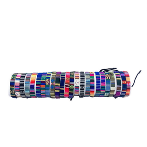 Braccialetti Intrecciati Cm 24 Pezzi Stile Geometrico Bohémien Elastici Unisex alla Moda - Product Image 2