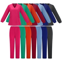 Tenue médicale unisexe en polyester à manches longues AliExpress – Blouse légère pour le personnel médical, les salons de beauté et les soignants d'animaux