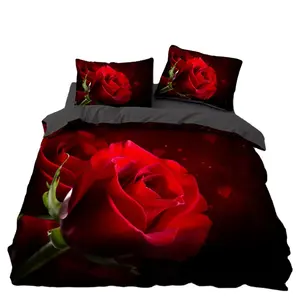 Grosir Set Seprai 3d Penjualan Terbaik Rumah Mewah Mawar Merah Desain Khusus untuk Semua Kelompok