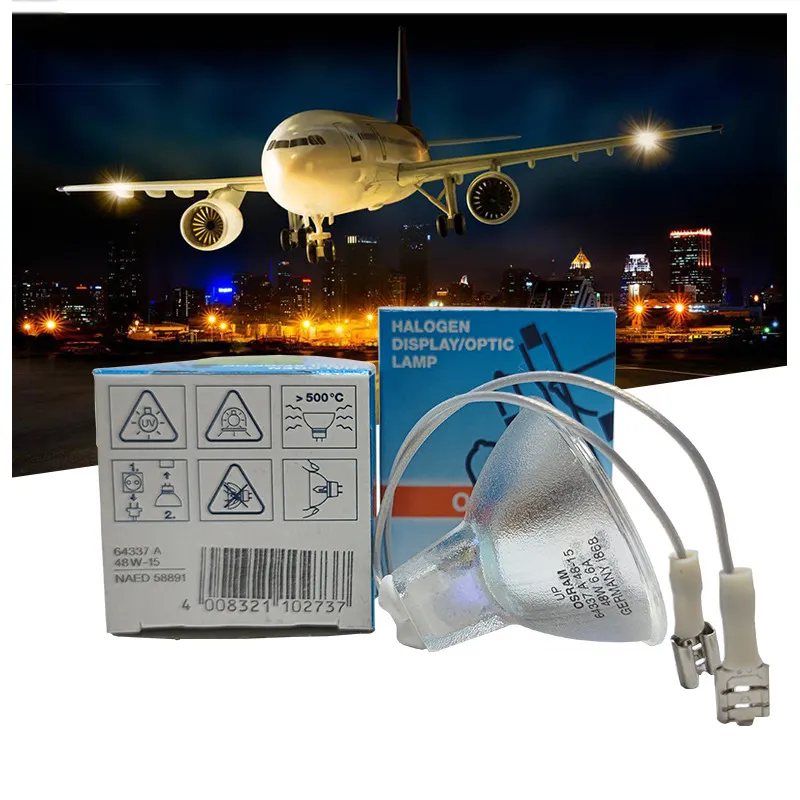 Heliport Taxiway Led Navigational Obstacle Light Bulb 64337A 6.6A 48W Airfield Halogen Light Airport Runway Lights For Sale