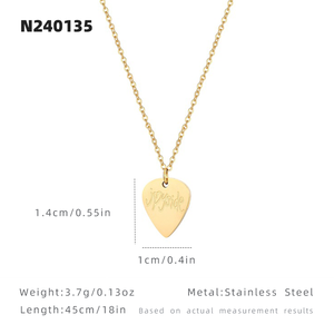 Collar <span class=keywords><strong>de</strong></span> Acero Inoxidable Chapado en Oro <span class=keywords><strong>de</strong></span> 18K con Grabado <span class=keywords><strong>de</strong></span> Púa <span class=keywords><strong>de</strong></span> Guitarra, Resistente al Agua y al Deslustre, para Amantes <span class=keywords><strong>de</strong></span> la Música - Product Image 4