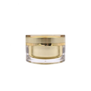 Ensembles Or <span class=keywords><strong>Champagne</strong></span> Unique de <span class=keywords><strong>Luxe</strong></span> Cosmétiques de Soins de la Peau 15ml 30ml 50ml 100ml Pot de Crème Acrylique Vide avec Bouchon à Vis - Product Image 1