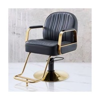 Conjunto de Silla de Barbería Moderna con Cuero Ecológico, Giratoria 360 Grados y Altura Ajustable, Muebles para Barbería