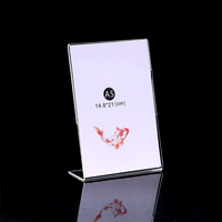 Support de signalisation en acrylique en forme de L en gros, transparent, A4 A5, présentoir de carte de table, support de menu, Chine