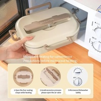 Boîte à lunch isotherme en acier inoxydable 304, compartimentée, étanche, grande capacité, pour les travailleurs de bureau, les étudiants, scellée, portable, bento