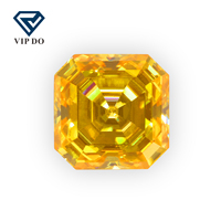 4.5*4.5-8*8mm Asscher Cut Placage Or Jaune Lâche Moissanite Diamant Vif Jaune Couleur Moissanite Gemmes pour Bijoux