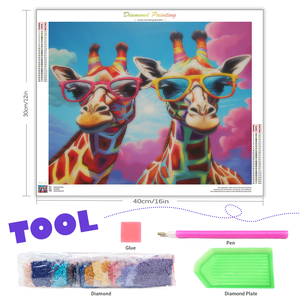 <span class=keywords><strong>Girafe</strong></span> 5d bricolage diamant Animal image de strass diamant peinture point de croix broderie mur Art 30x40cm/12x16 pouces - Product Image 2