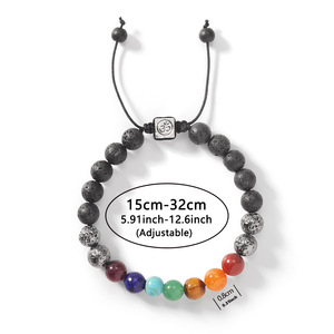 Adjustable Braided 7 Chakra <b>Beaded</b> <b>Bracelet</b> Natural Healing Stone Yoga Meditation Spiritual Jewelry - Product Image 3