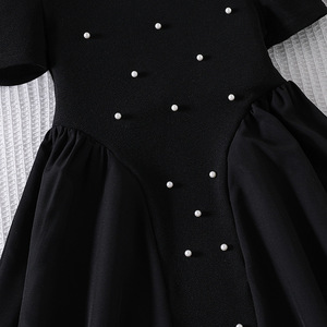 Nouvelle Robe de <span class=keywords><strong>Princesse</strong></span> Mignonne pour Filles, Col Rond, Manches Courtes à Volants, Couleur Unie, Collection Printemps-Été 2026 - Product Image 5