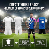 Jersey Sepak Bola Musim Panas Bahan Mesh Bernapas Model Street Wear, Potongan Kotak, Kerah V, Lengan Pendek, Cetak Sublimasi Transfer Panas