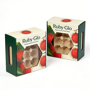 Boîte en carton kraft attrayante pour protéger le ramboutan, rehausser la présentation, occasions spéciales, emballage chic pour le ramboutan - Product Image 1